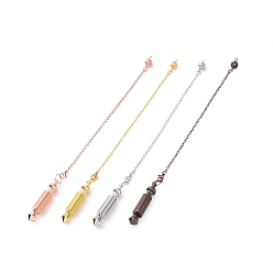 Mixed Color Brass Coil Dowsing Pendulums, Spiral Pendulum, with Lobster Claw Clasps, Pointed Cone, Cadmium Free & Lead Free, Mixed Color, 242mm