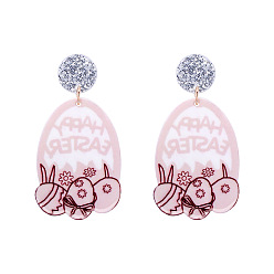 56851 Cute Easter Bunny and Bird Acrylic Earrings for Festive Ear Accessories
