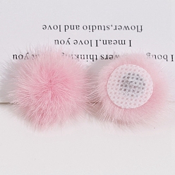 Pearl Pink Faux Mink Fur Pompoms, Plush Ball, DIY Ornament Accessories for Shoes Hats Clothes, Pearl Pink, 30mm