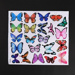 Colorful Waterproof PVC Window Film Adhesive Stickers, Electrostatic Window Stickers, Butterfly Shape, Colorful, 3.9~6.3x7.2x0.03cm