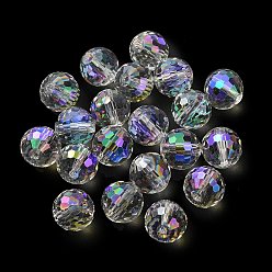 Lavender AB Color Plated Glass Beads, Faceted Round, Lavender, 10x9mm, Hole: 1.5mm