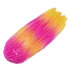 Фуксиновый Выпечка расписные прозрачные стеклянные бусины, градиент цвета, сегментированные разноцветные бусины, круглые, красно-фиолетовые, 8 мм, отверстие : 1 мм, около 106 шт / нитка, 31.10'' (79 см)