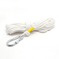 Белый Высокопрочный полипропиленовый трос, спасательная веревка, веревка для скалолазания, белые, 7.5 мм, застежка : 100x46x8.5 mm, Винт: 12 мм, Около 10 м / пачка