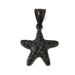 Морская звезда 304 подвески из нержавеющей стали, ионное покрытие (ip), чёрные, морская звезда, 25x22x4 мм, отверстие : 9x5 мм