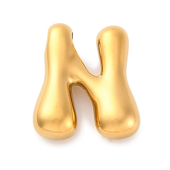 Letter N 304 подвески из нержавеющей стали, буквенное очарование, ионное покрытие (ip), реальный 18 k позолоченный, Письмо N, 22x18x6 мм, отверстие : 3.5x2.2 мм