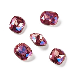 Роза K 9 кабошоны из стеклянного страза, задние и задние, прямоугольник восьмиугольник, роза, 10x8x4 мм