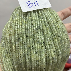 Пренит Бусины из натурального пренита, граненые, круглые, 3 мм, отверстие : 0.5 мм, около 127 шт / нитка, 14.96'' (38 см)