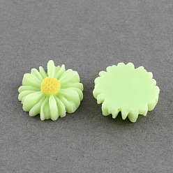 Pale Green Flatback Hair & Costume Accessories Ornaments Resin Flower Daisy Cabochons, Pale Green, 13x4mm