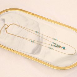 2# Stylish Multi-layer Turquoise Necklace with Heart-shaped Eye Pendant N1005