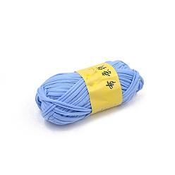 Cornflower Blue Polyester Cloth Yarn, For Hand Knitting Thick Thread, Crochet Cloth Yarn, Cornflower Blue, 2.2mm, about 38.28 Yards(35m)/Skein
