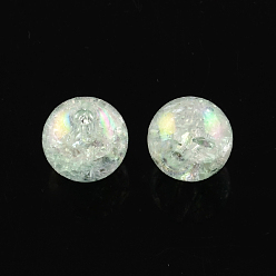 Clair AB Couleur bubblegum ab craquelés transparent perles rondes acrylique, clair ab, 20mm, trou: 2.5 mm, environ 100 pcs / 500 g