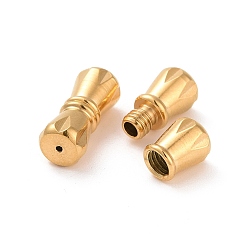 Golden 304 Stainless Steel Screw Clasps, Column, Golden, 11.5x5mm, Hole: 0.7~1mm