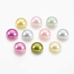 Mixed Color ABS Plastic Imitation Pearl Cabochons, Half Round, Mixed Color, 12x6mm