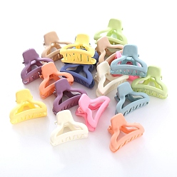 Mixed Color Plastic Claw Hair Clips, with Iron Findings, for Girls, Mixed Color, 25mm
