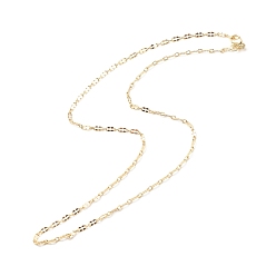 Real 18K Gold Plated Brass Oval Link Chains Necklace for Women, Cadmium Free & Lead Free, Real 18K Gold Plated, 17.52 inch(44.5cm)