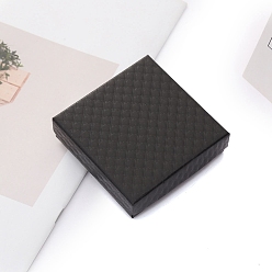Черный Картонные бумажные коробки, подарочная упаковка, квадратный, чёрные, 8.5x8.5x2.5 см