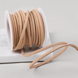 BurlyWood 4.5M Flat Suede Cord, Double Face Faux Suede Lace, BurlyWood, 3mm, about 4.92 Yards(4.5m)/Roll