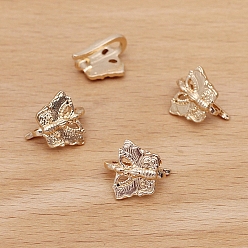 Light Gold Alloy Hair Findings, Pony Hook, Ponytail Decoration Accessories, Butterfly, Light Gold, 15x14mm