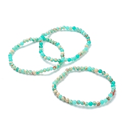 Shoushan Stone Synthetic Shoushan Stone Beaded Stretch Bracelets, Round, Beads: 4~5mm, Inner Diameter: 2-1/4 inch(5.65cm)