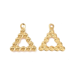 Golden Ion Plating(IP) 304 Stainless Steel Pendant Rhinestone Settings, Triangle Charms, Golden, Fit For 1mm Rhinestone, 14x12x1mm, Hole: 1.2mm