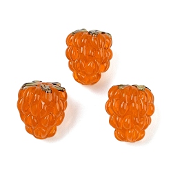 Темно-Оранжевый Бусины лэмпворк , винограды, темно-оранжевый, 19x15 мм, отверстие : 1.2 мм