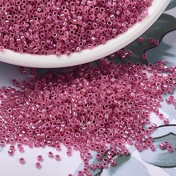 (DB1742) Опаловый с Розовой ПодкладкойAB Бусины miyuki delica, цилиндр, японский бисер, 11/0, (дБ 1742) опал с розами, 1.3x1.6 мм, отверстие : 0.8 мм, Около 2000 шт / 10 г