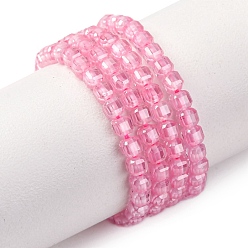Ярко-Розовый Бусины из кубического циркония, граненые квадратные, ярко-розовый, 3x3x3 мм, отверстие : 0.6 мм, около 115 шт / нитка, 14.17'' (36 см)