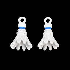 Синий Подвески из эмали и сплава, стойки покрытие, прелести бадминтона, окрашеные, без кадмия, без никеля и без свинца, синие, 14.5x9~10 мм, отверстие : 1.6 мм