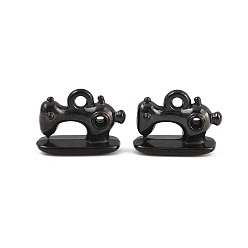 Черный 304 подвеска со стразами из нержавеющей стали, швейные машины, ионное покрытие (ip), чёрные, 9.5x12.5x5 мм, отверстие : 1.4 мм