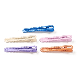 Mixed Color Spray Painted Iron Alligator Hair Clips for Girls, Mixed Color, 60x11x12mm