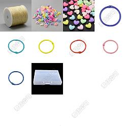 (52) Непрозрачная лаванда Набор для изготовления своими руками, в том числе нейлоновая нить, непрозрачные акриловые бусины, бусины из пенополистирола, вкладыш для наклеивания листового листа, разноцветные, 9.5x11x5 мм, отверстие : 2 мм