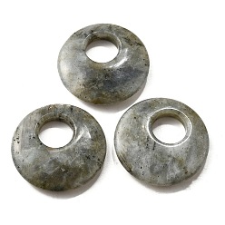 Лабрадорита Природные подвески лабрадорита, плоско-круглые, 40~41x8~9 мм, отверстие : 12~15 мм