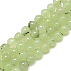 Prehnite Natural Prehnite Beads Strands, Dyed, Round, 6mm, Hole: 1mm, about 61~62pcs/strand, 14.9~15.2 inch
