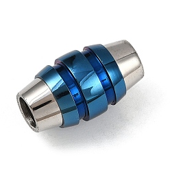 Синий & Цвет Нержавеющей Стали Магнитные застежки, нержавеющая сталь 304, овальные, синий и нержавеющая сталь цвет, 18.5x10.5 мм, отверстие : 5 мм