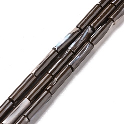 Кокосово-Коричневый Природные trochid стеклянные бусы нити, окрашенные, колонка, кокосового коричневый, 11.5~14x4 мм, отверстие : 0.6 мм, около 28~29 шт / нитка, 15.55~15.67 дюйм (39.5~39.8 см)