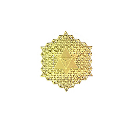 Hexagon Brass Self Adhesive Decorative Stickers, Golden Plated Metal Decals, for DIY Epoxy Resin Crafts, Hexagon, 30mm