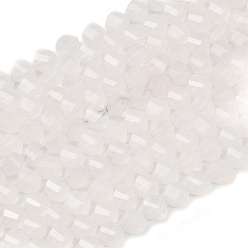 Натуральный Агат Натуральный белый агат бисер нитей, граненые, твист, 6~6.5x5x5 мм, отверстие : 1 мм, около 58~61 шт / нитка, 14.17''~14.69'' (36~37.3 см)