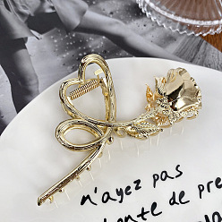 Золотой Металлическая заколка для волос цвета розового золота для элегантных причесок — высококачественная заколка в виде акульей челюсти для женского пучка на затылке, золотые, Прямые продажи с фабрики Баифия