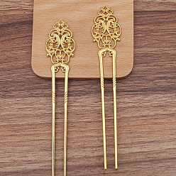 Golden Alloy Hair Sticks, Long-Lasting Plated, Hair Accessories for Woman, Golden, 165x30mm