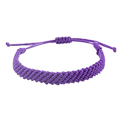 purple circle Handmade Bracelet with Multi-color Wax Thread Weaving - Simple and Versatile.
