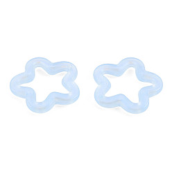 Light Sky Blue Transparent Luminous Acrylic Pendants, with Glitter Powder, Star, Light Sky Blue, 29.5x30.5x5mm, Hole: 1.8mm, about 320pcs/500g