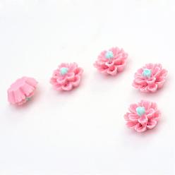 Pearl Pink Resin Cabochons, Flower, Pearl Pink, 11~12x7mm