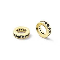 Озёрно--синий Латунные микро проложить кубических циркония шарики прокладки, долговечный, без кадмия и без свинца, большое отверстие шарик, реальный 18 k позолоченный, плоско-круглые, Плут синий, 8x2 мм, отверстие : 4.5 мм