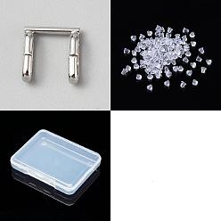 Платина 1Преобразователь штифта из сплава PC в подвеску, конвертер броши в колье, 10 гайки ушные пластиковые, платина, 16x15x5.5 мм