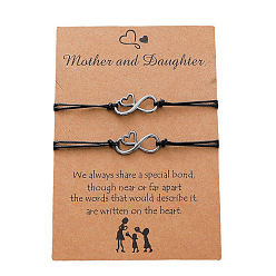 B00118 Oil Pressure 2-Piece Set Stylish Stainless Steel Love Heart Braided Bracelet for Mother and Daughter