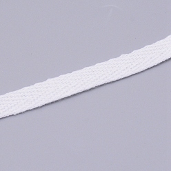 White Cotton Cotton Twill Tape Ribbons, Herringbone Ribbons, for for Home Decoration, Wrapping Gifts & DIY Crafts Decorative, White, 3/8"(9mm)