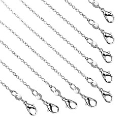 silver Metal O-Chain Pendant Necklace for DIY Jewelry, Chic and Minimalist Collarbone Chain