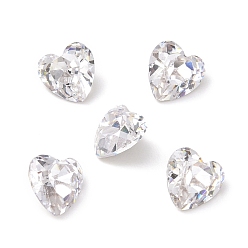 Прозрачный Кубического циркония кабошоны, задние и задние, сердце, прозрачные, 6x6x3.5 мм