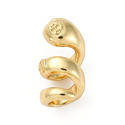 Настоящее золото 18K Spacer бисер латунные, долговечный, стойки покрытие, без свинца и без кадмия, змея, реальный 18 k позолоченный, 13x10 мм, внутренний диаметр: 4 мм