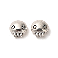 Antique Silver Halloween Tibetan Style Alloy Beads, Cadmium Free & Lead Free, Ghost, Antique Silver, 9.5x10x5mm, Hole: 1.8mm, about 581pcs/1000g